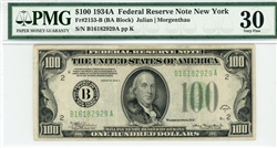 2153-B (BA Block), $100 Federal Reserve Note New York, 1934A