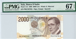 115, 2000 Lire Italy, 1990