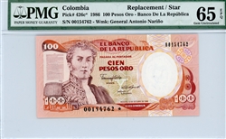 426c*, 100 Pesos Colombia, 1986