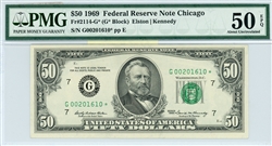 2114-G* (G* Block), $50 Federal Reserve Note Chicago, 1969