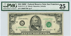 2117-L* (L* Block), $50 Federal Reserve Note San Francisco, 1969C