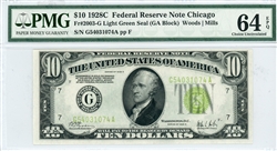 2003-G Light Green Seal (GA Block), $10 Federal Reserve Note Chicago, 1928C