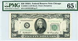 2060-G (GB Block), $20 Federal Reserve Note Chicago, 1950A