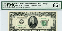 2063-G (GC Block), $20 Federal Reserve Note Chicago, 1950D