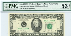 2076-B (BK Block), $20 Federal Reserve Note New York, 1988A