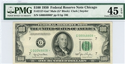 2157-Gm* Mule (G* Block), $100 Federal Reserve Note Chicago, 1950