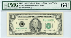 2171-B (BB Block), $100 Federal Reserve Note New York, 1985