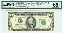 2173-B (BD Block), $100 Federal Reserve Note New York, 1990