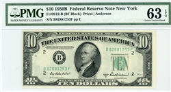 2012-B (BF Block), $10 Federal Reserve Note New York, 1950B