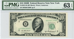 2012-B (BF Block), $10 Federal Reserve Note New York, 1950B