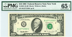 2031-B (BC Block), $10 Federal Reserve Note New York, 1995