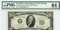2013-G (GF Block), $10 Federal Reserve Note Chicago, 1950C