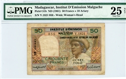 51b, 50 Francs Madagascar, 1961