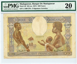 40, 100 Francs Madagascar, 1937