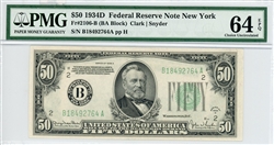 2106-B (BA Block), $50 Federal Reserve Note New York, 1934D