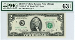 1935-G* (G* Block), $2 Federal Reserve Note Chicago, 1976