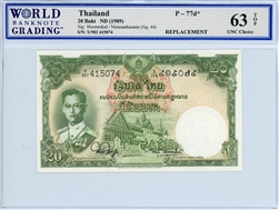77d*, 20 Baht Thailand, ND (1989)