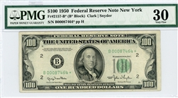 2157-B*, $100 Federal Reserve Note New York, 1950