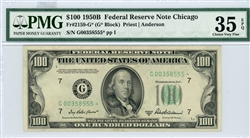 2159-G*, $100 Federal Reserve Note Chicago, 1950B