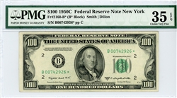 2160-B*, $100 Federal Reserve Note New York, 1950C