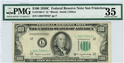 2160-L*, $100 Federal Reserve Note San Francisco, 1950C