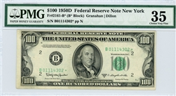 2161-B*, $100 Federal Reserve Note New York, 1950D