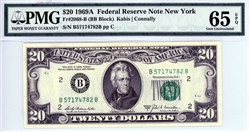 2068-B (BB Block), $20 Federal Reserve Note, 1969A