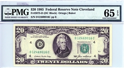 2075-D (DC Block), $20 Federal Reserve Note, 1985