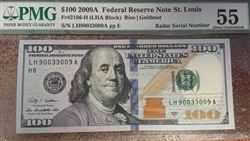 2186-H (LHA Block), $100 Federal Reserve Note St. Louis, 2009A