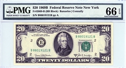 2069-B (BB Block), $20 Federal Reserve Note New York, 1969B