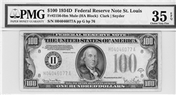 2156-Hm Mule, $100 Federal Reserve Note St. Louis, 1934D