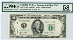 2157-Bm Mule, $100 Federal Reserve Note New York, 1950
