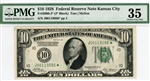 2000-J* (J* Block), $10 Federal Reserve Note Kansas City, 1928