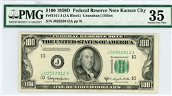 2161-J, $100 Federal Reserve Note Kansas City, 1950D