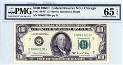 2166-G* (G* Block), $100 Federal Reserve Note Chicago, 1969C