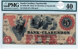 Fayetteville, North Carolina, $5, 1850s-60s