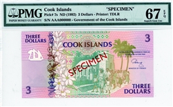 7s, 3 Dollars Cook Islands, ND (1992)