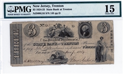 Trenton, New Jersey, $3, 1824-25