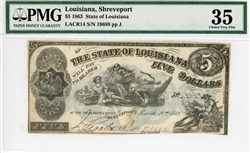 Shreveport, Louisiana, $5, 1863