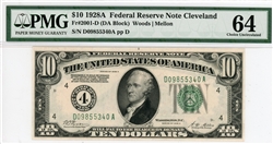 2001-D (DA Block), $10 Federal Reserve Note Cleveland, 1928A