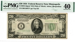 2054-Idgsm* DGS Mule (I* Block), $20 Federal Reserve Note Minneapolis, 1934