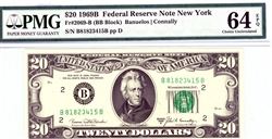 2069-B (BB Block), $20 Federal Reserve Note New York, 1969B