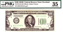 2154-D (DA Block), $100 Federal Reserve Note Cleveland, 1934B