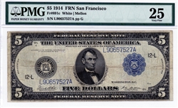 891c, $5 Federal Reserve Note San Francisco, 1914