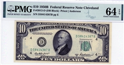 2012-D (DB Block), $10 Federal Reserve Note Cleveland, 1950B