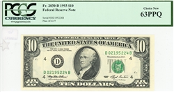 2030-D (DB Block), $10 Federal Reserve Note Cleveland, 1993