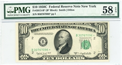 2013-B* (B* Block), $10 Federal Reserve Note New York, 1950C