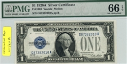 1601 (GA Block), $1 Silver Certificate, 1928A, Set of 2 Consecutive Notes
