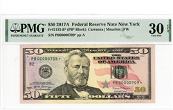 2133-B* (PB* Block), $50 Federal Reserve Note New York, 2017A