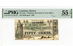 Monroe, Louisiana, 50 Cents, 1862